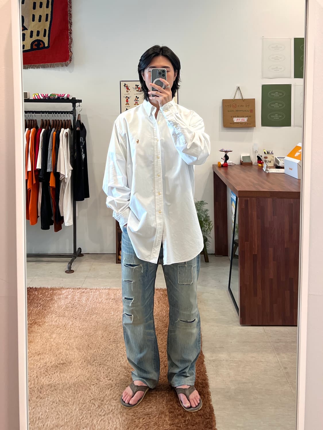 Polo RL 폴로 랄프로렌 CLASSIC FIT 화이트 옥스퍼드 셔츠 상품이미지2