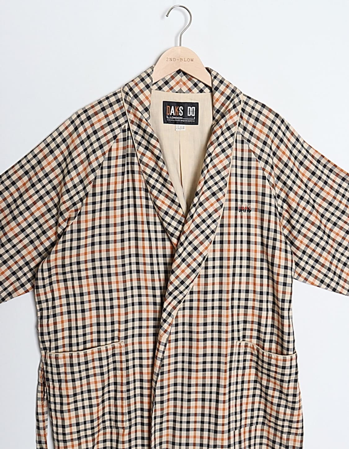 Old DAKS Check Gown Coat 상품이미지2