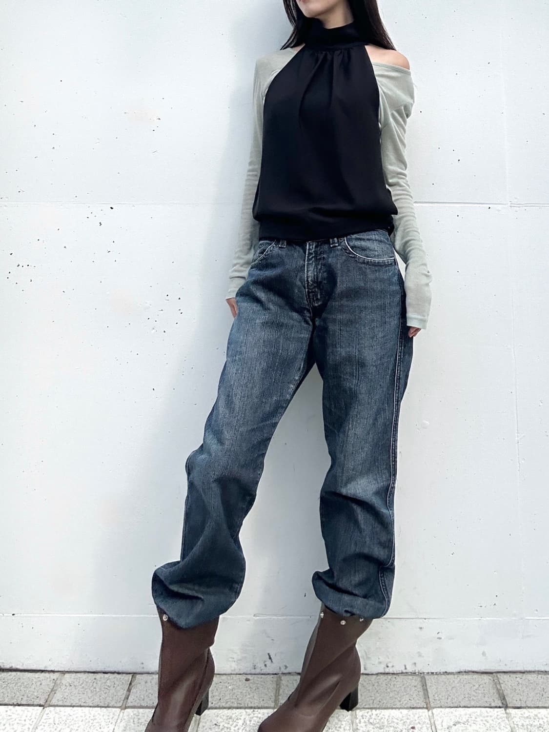 Multi-way stud boots / black &melt brown 상품이미지7