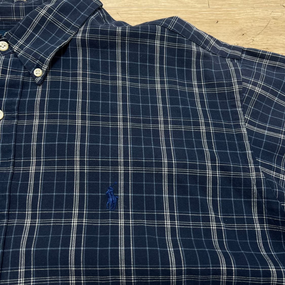 폴로 랄프로렌 스몰포니 버튼다운 반팔 체크셔츠 [네이비] XL/105 상품이미지4