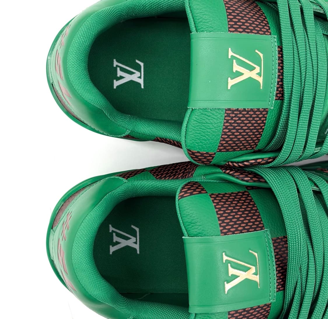 [9.5] 루이비통 남성 LV 트레이너 퍼렐 다미에 팝 스니커즈 그린 상품이미지8