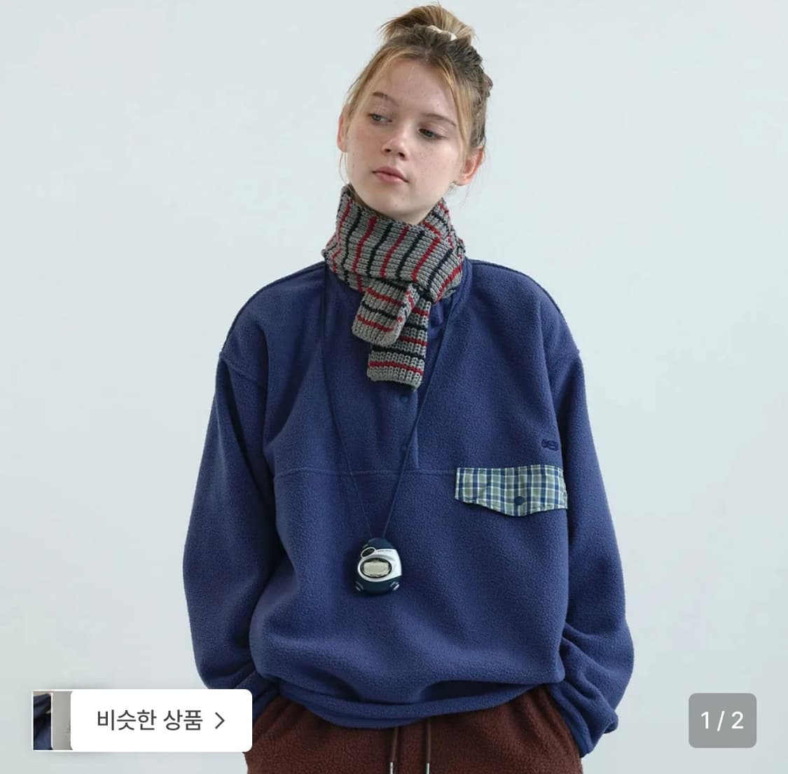 엔조블루스 레트로 스냅 플리스 아노락 상품이미지1