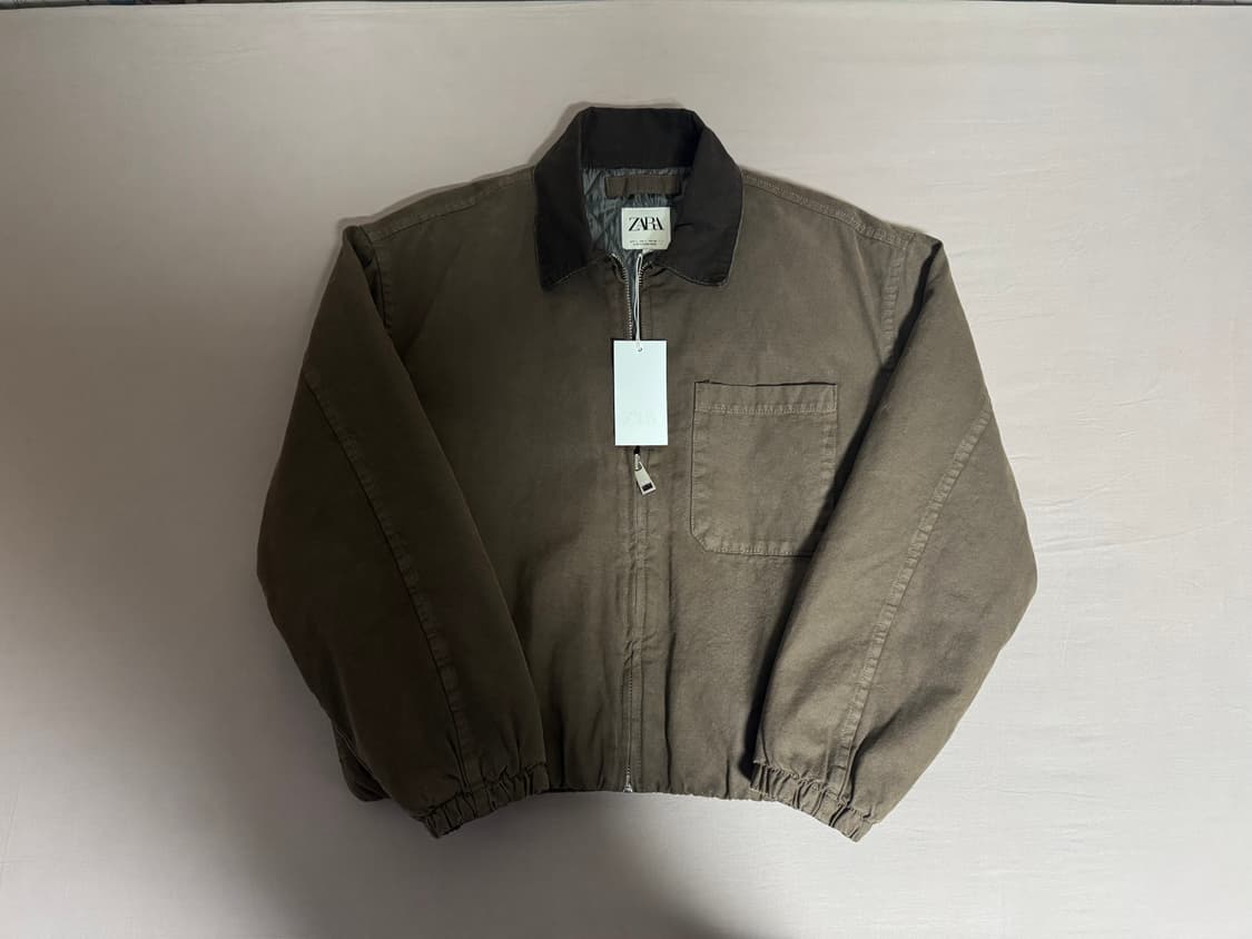 (새상품) 자라 콤비 칼라 점퍼 워크자켓 상품이미지1