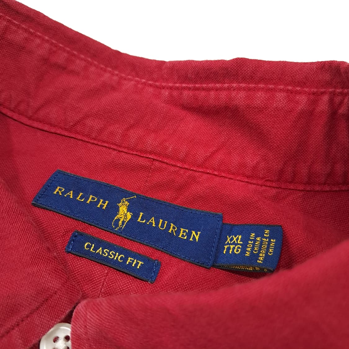 CL583 2XL 폴로 00s 코튼 버튼다운 네이비포니 레드 셔츠 남방 상품이미지3
