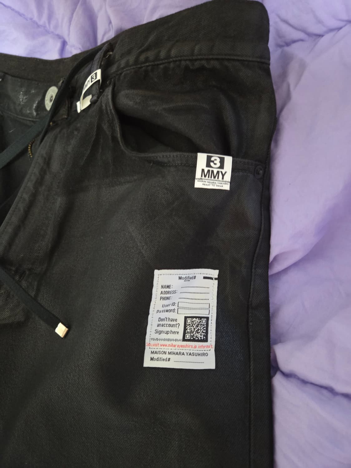 메종 미하라 야스히로 투 톤 코팅진 블랙 48사이즈 상품이미지2