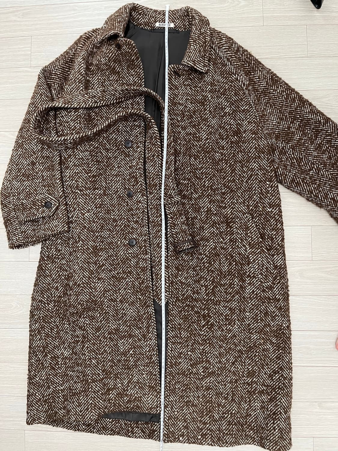 [5]오라리 22AW  울 알파카 헤링본 트위드 수티엥 카라 코트 상품이미지7