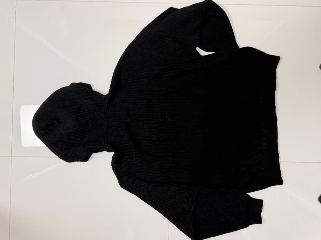 스투시 코튼 니트 후드 블랙 L 상품이미지4