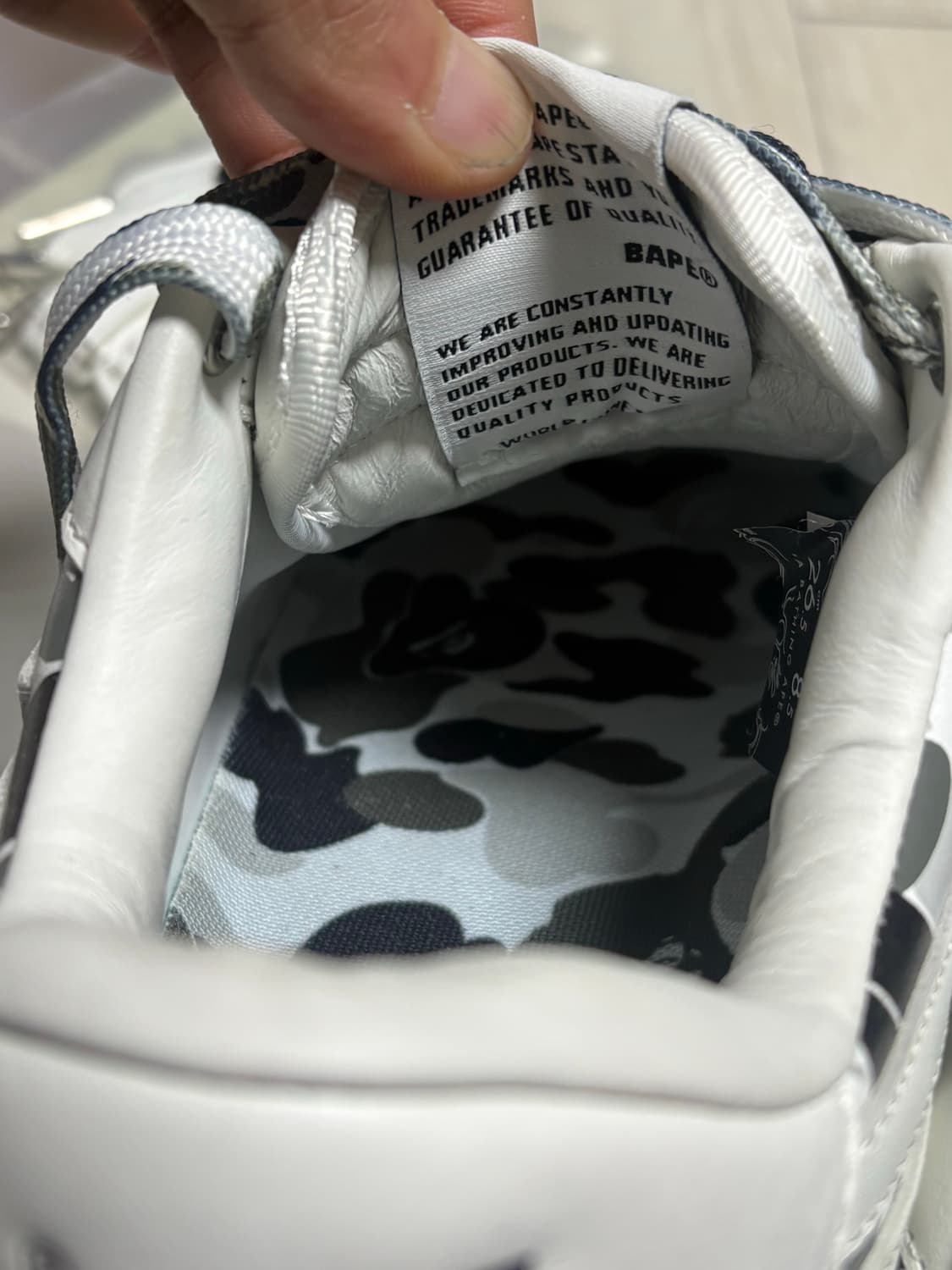 [교토 리미티드 에디션]베이프 스타 스니커즈 베이프신발 카모 화이트그레이 상품이미지4