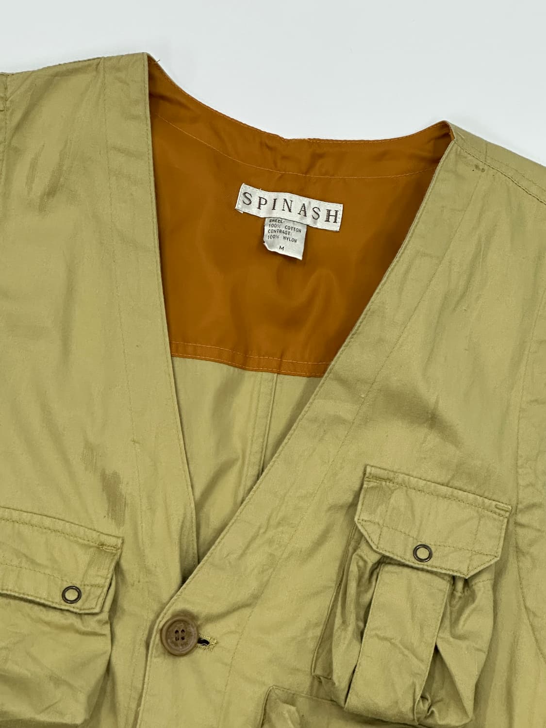 SPINASH 포켓 베스트 베이지 아메카지 빈티지 조끼 캠퍼 캠핑 상품이미지5