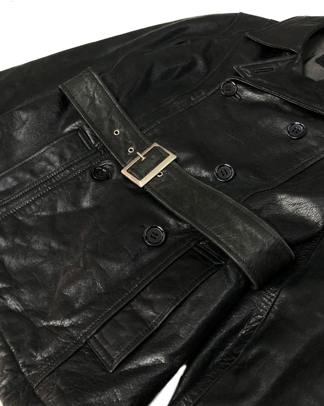 Vintage 소가죽 더블버튼 자켓  상품이미지5