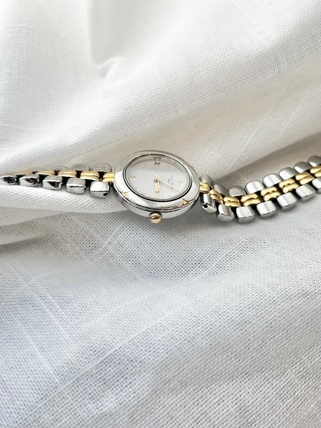 90s 꾸레쥬 로고아워 손목시계 콤비 상품이미지6