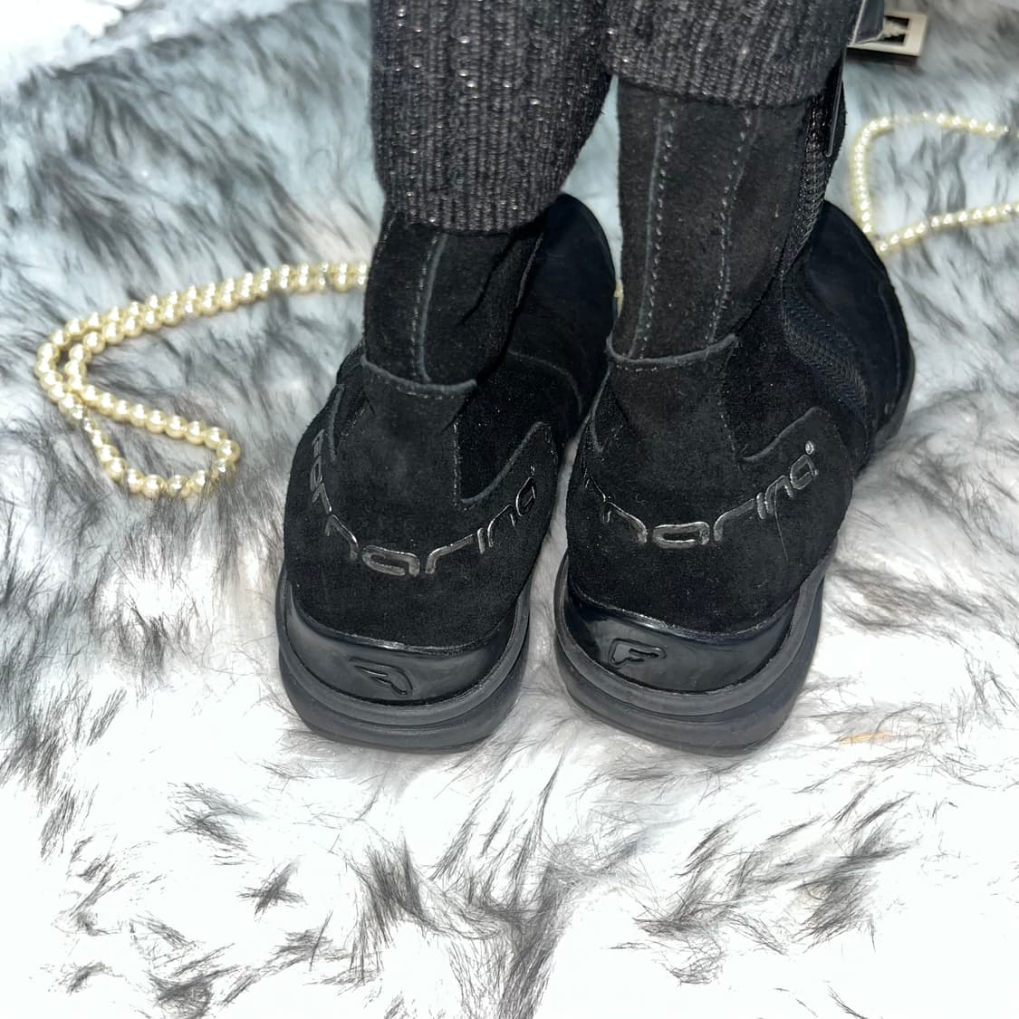 빈티지 블랙 스웨이드 복서 골지 부츠 상품이미지5