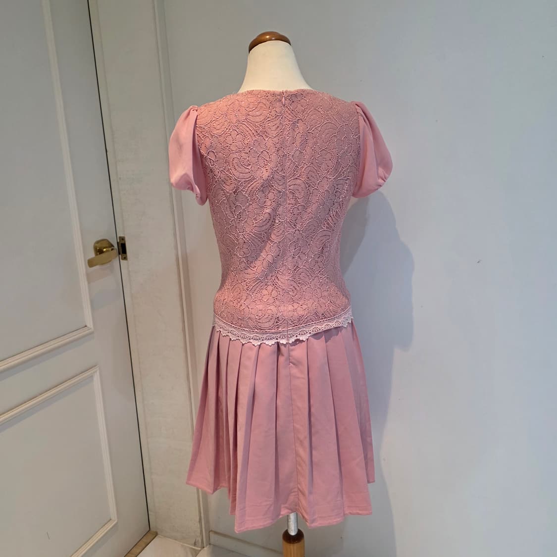 핑크 히메갸루st 플리츠 글리터레이스 원피스 상품이미지4