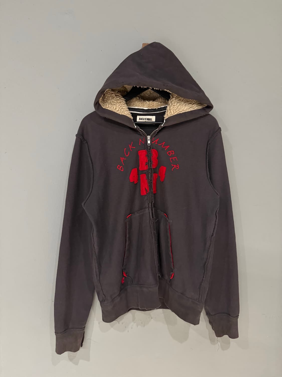 back number lettering 2-way hood zip-up 상품이미지6