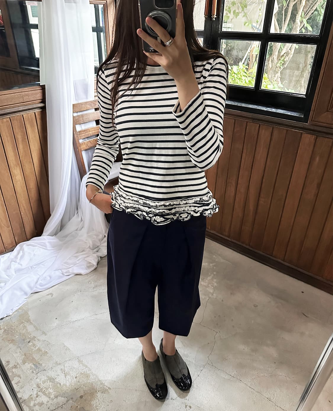 COMME DES GARCONS stripe ruffle top 상품이미지1