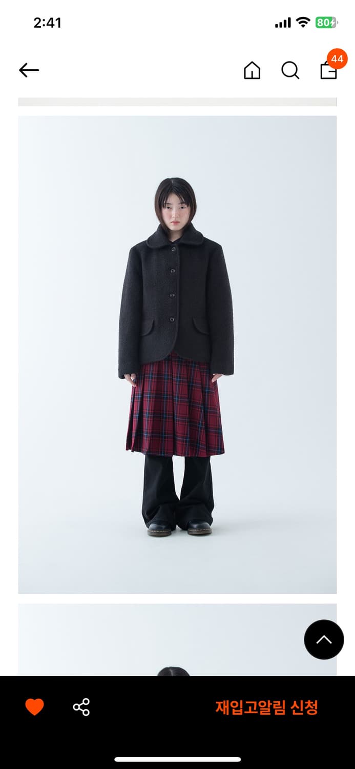 오헤시오 울 자켓 BOUCLE HALF WOOL JACKET, BLAC 상품이미지3