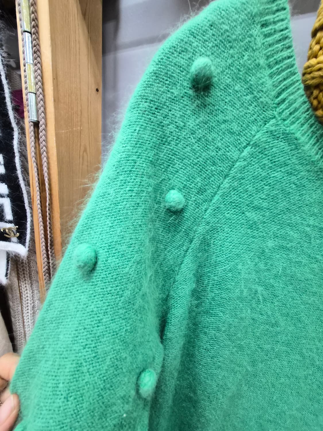 그린 백리본 포켓니트. 캐시미어 100% 니트스커트 상품이미지4