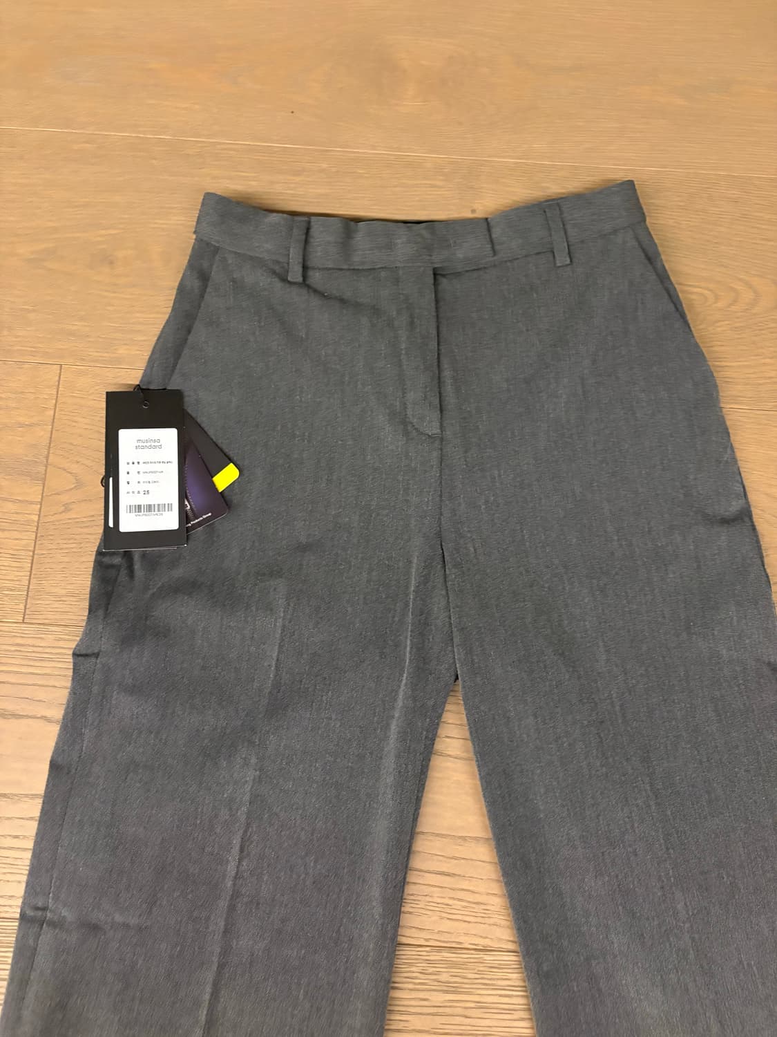 무신사 스탠다드  우먼즈 와이드 히든 밴딩 슬랙스 [미디엄 그레이] (원 상품이미지8