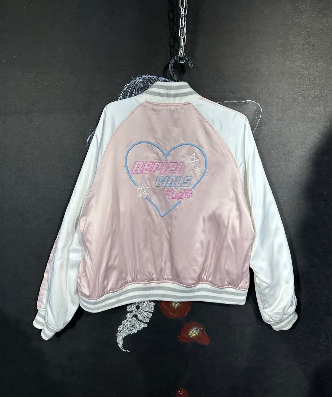 일본빈티지 Air lines 연핑크 자수 파르페 y2k 스카잔 s 57 상품이미지7