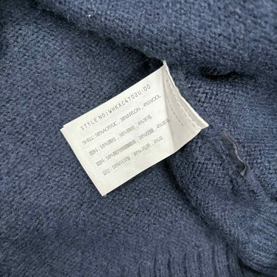 후아유 빅로고 베어 네이비 크루넥 니트(M) 상품이미지5