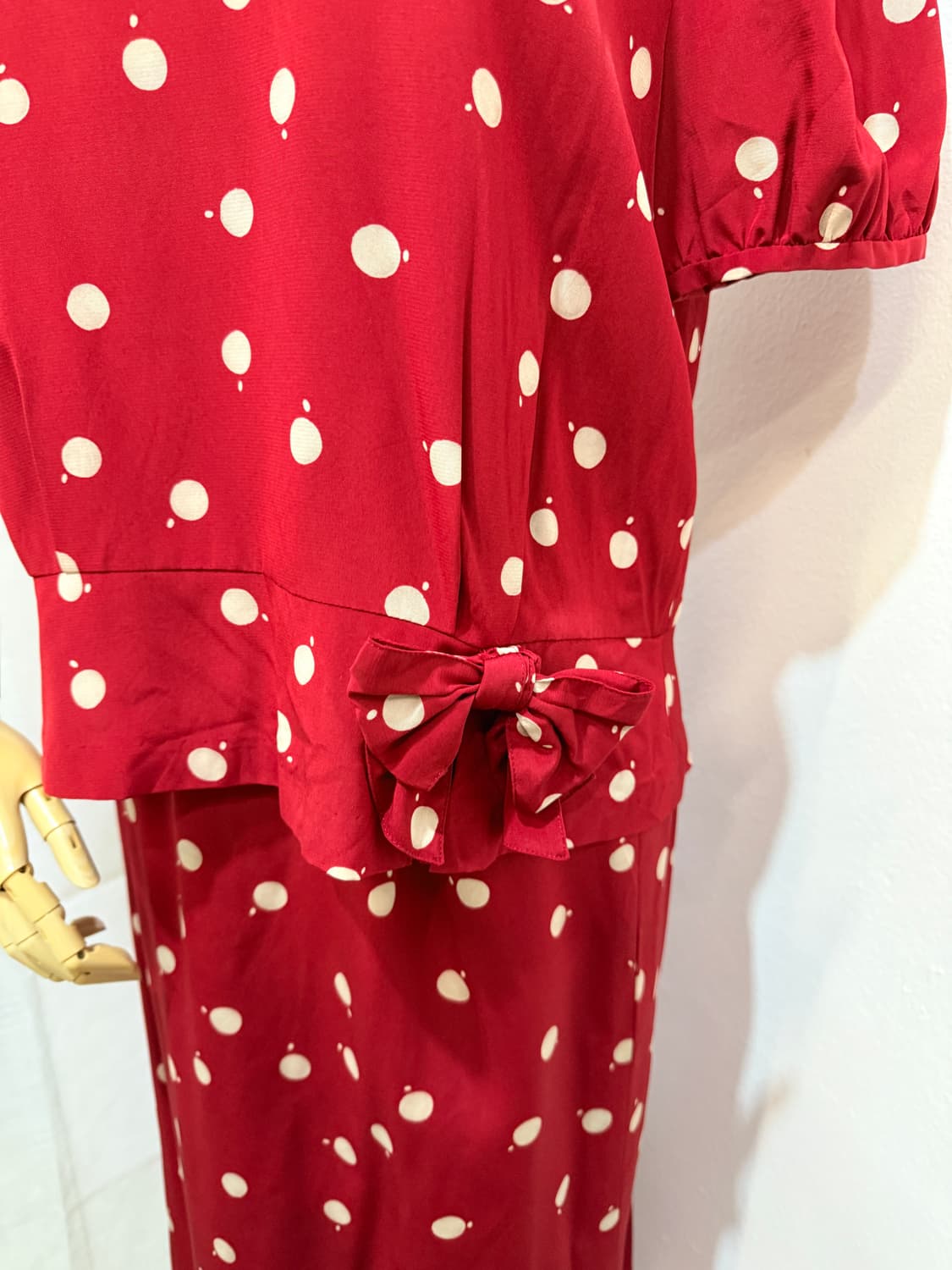 일본빈티지 레드 도트 땡떙이 셋업 투피스 3751 상품이미지4