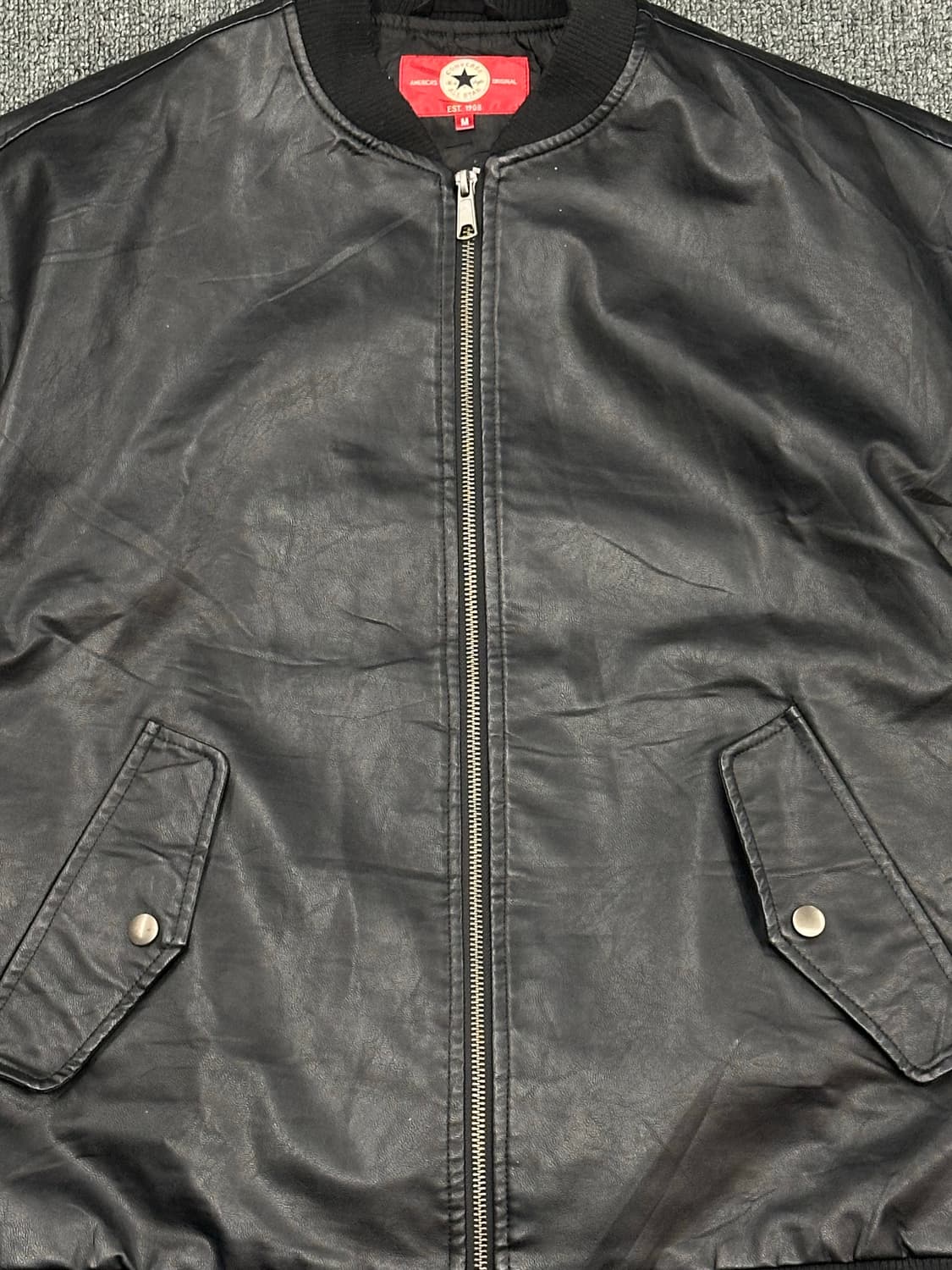 M)컨버스 빈티지 레더 바시티 자켓 상품이미지5