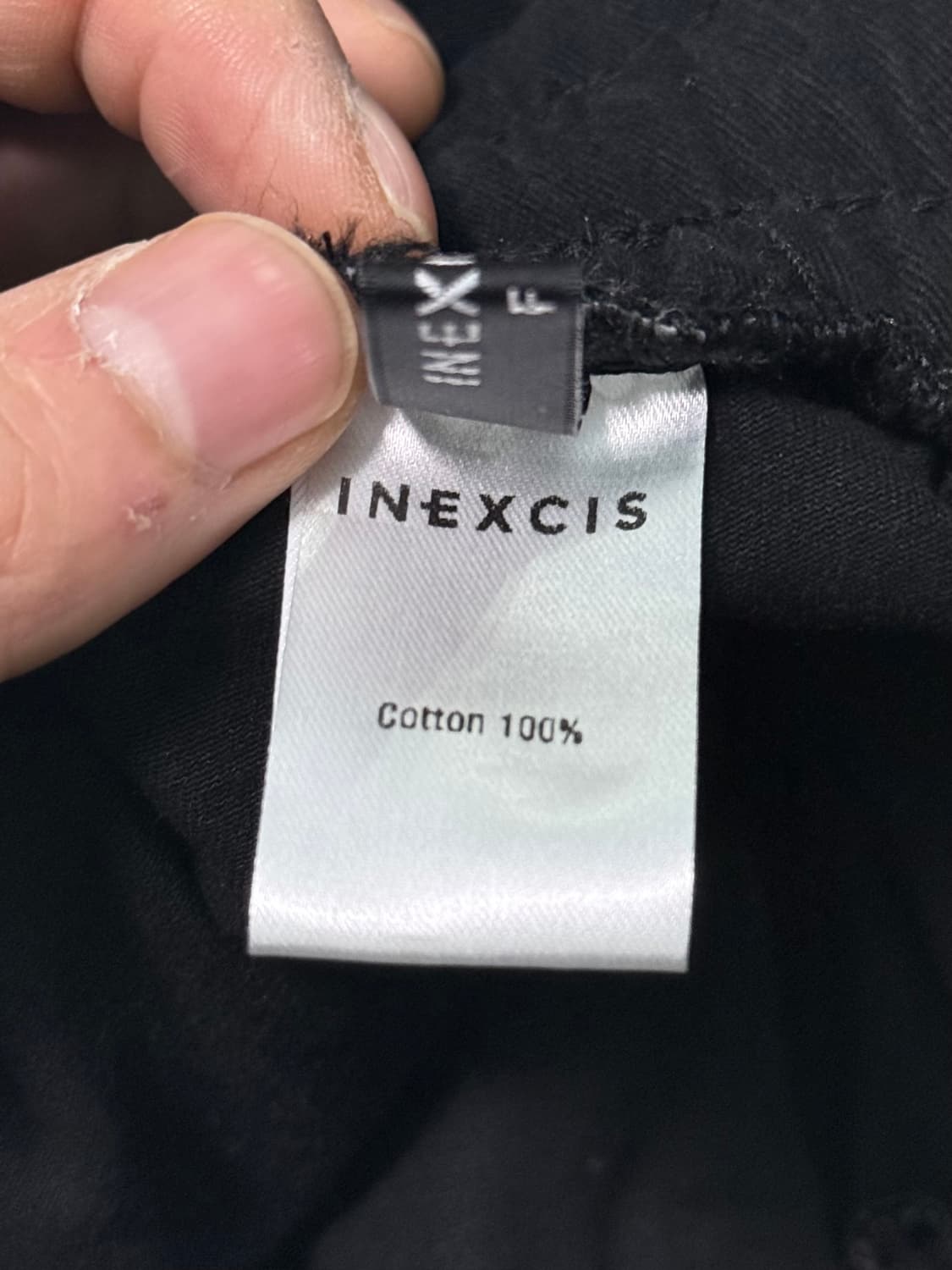 이넥시스 코듀로이 골덴 절개 블랙 차콜 배색 밴딩 와이드 통바지 끈 30 상품이미지7