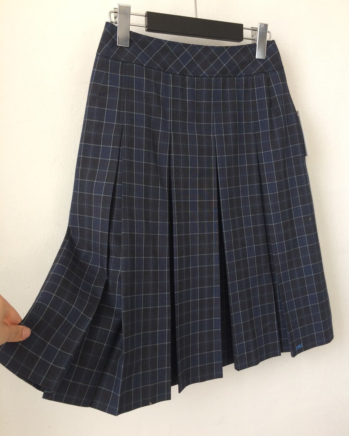 Check pattern pleats midi skirt 상품이미지2