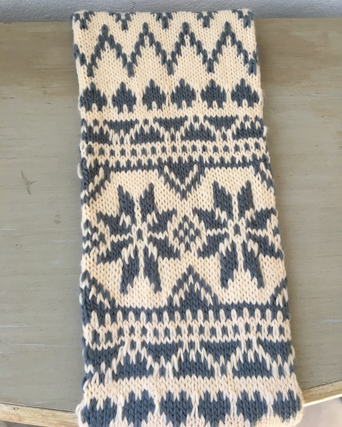 snow pattern pom pom knit muffler 상품이미지4