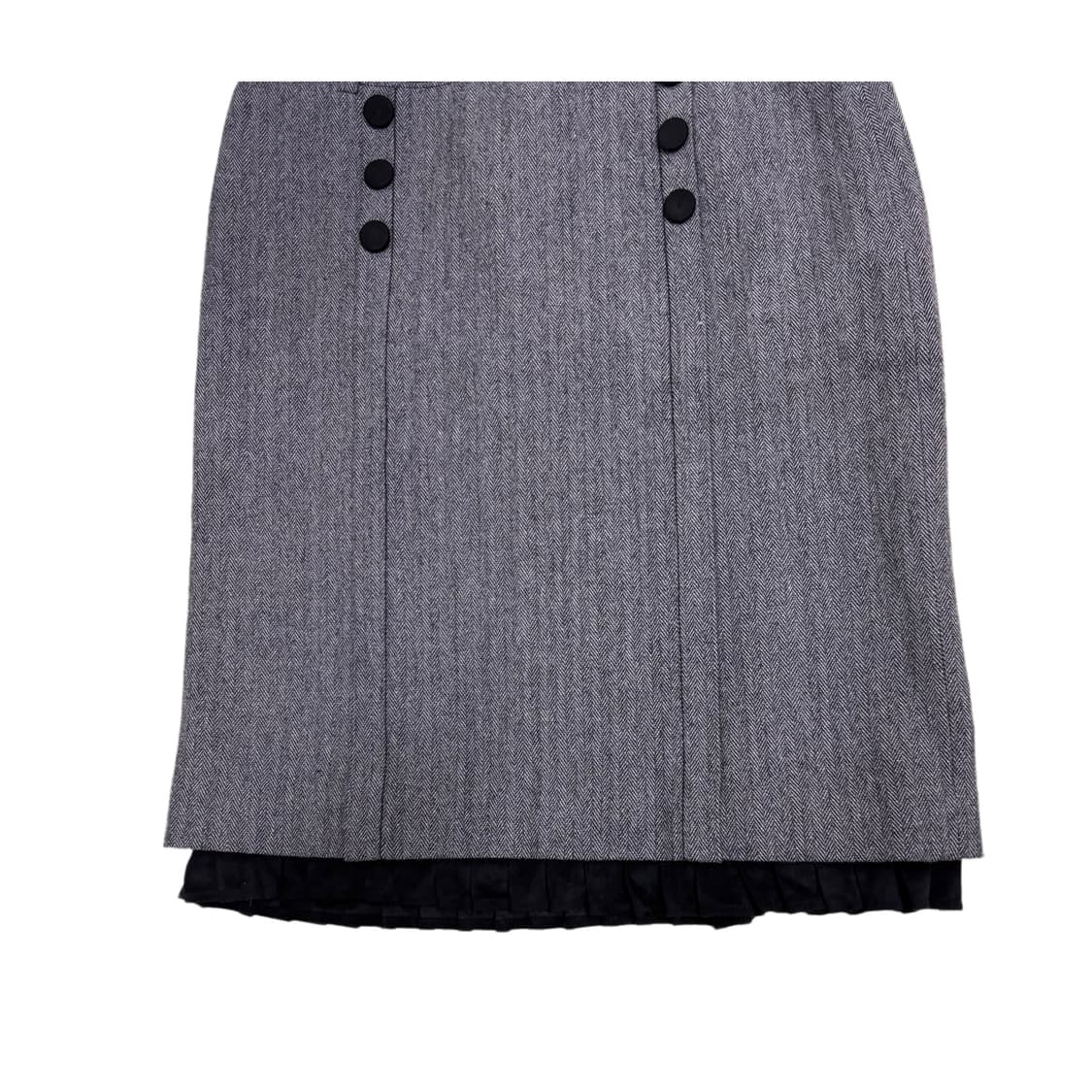 빈티지 그레이 헤링본 패턴 H라인 스커트 상품이미지3