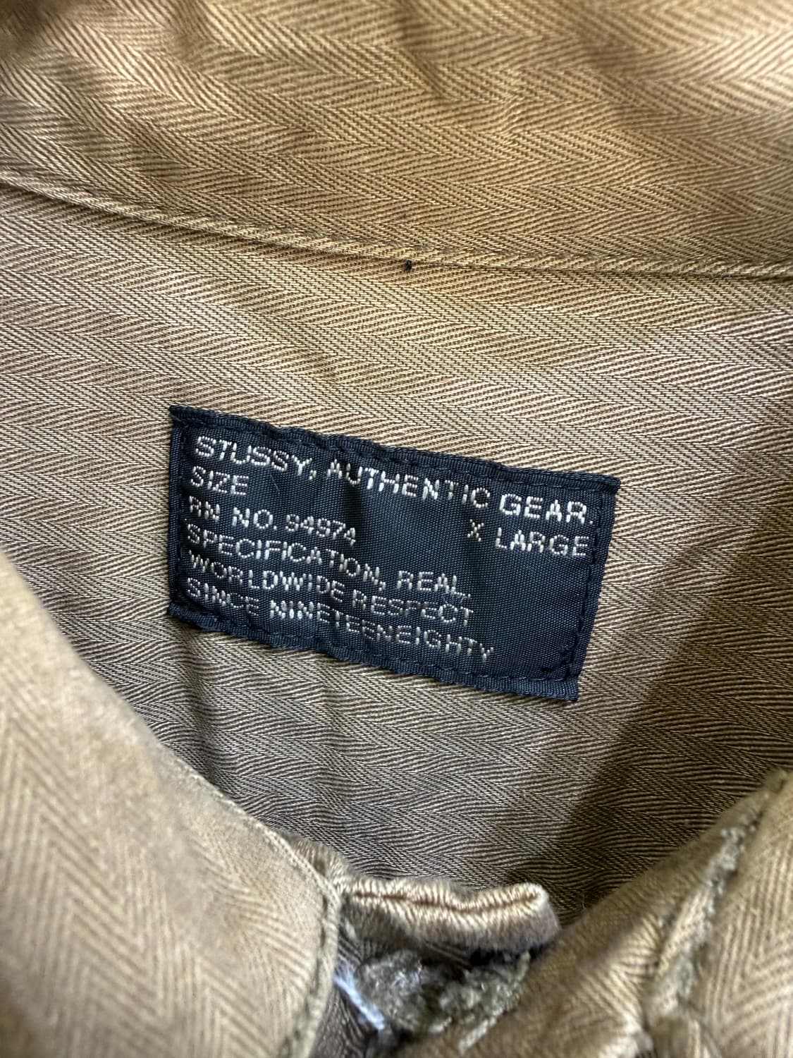 STUSSY 헤링본 코튼 반팔 셔츠 자켓  상품이미지7