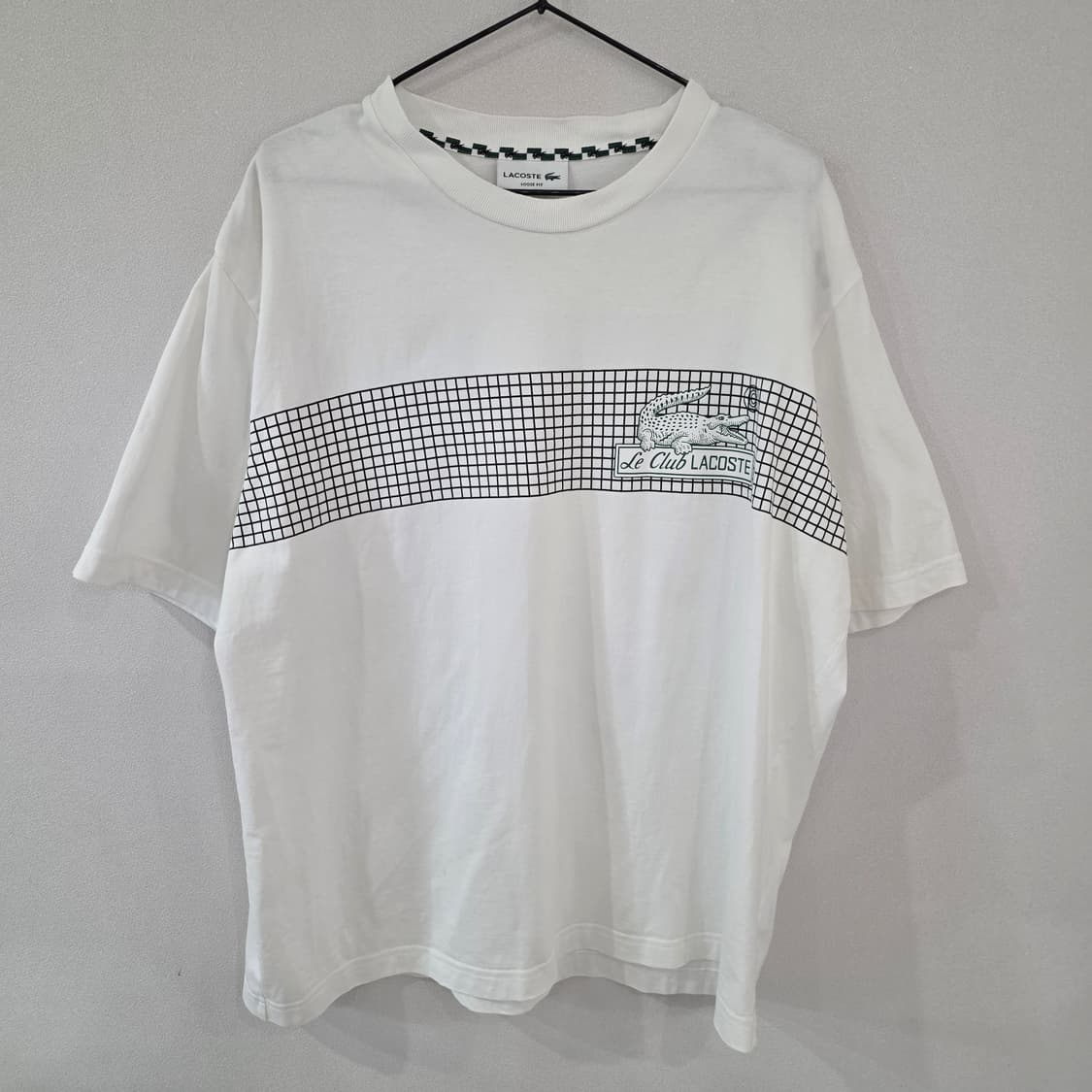 라코스테 화이트 루즈핏 반팔티 L(105) 상품이미지1