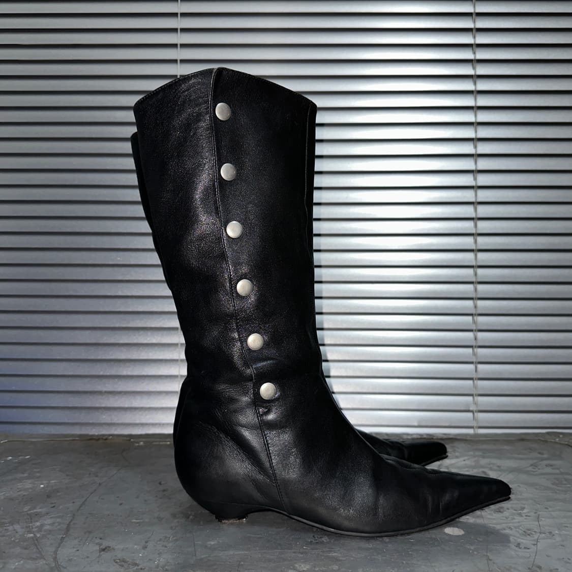00s 아카이브 램스킨 스냅 버튼 포인트 부츠 상품이미지5