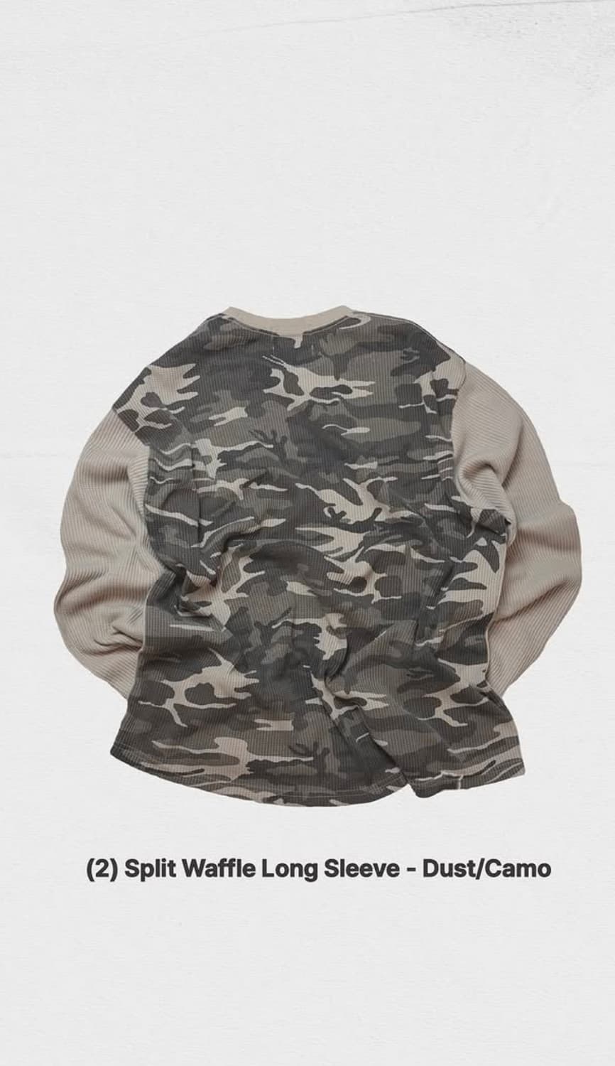 (사이즈 2 구매) 아오이로 X 간샤 와플 롱슬리브 카모 티셔츠 상품이미지1