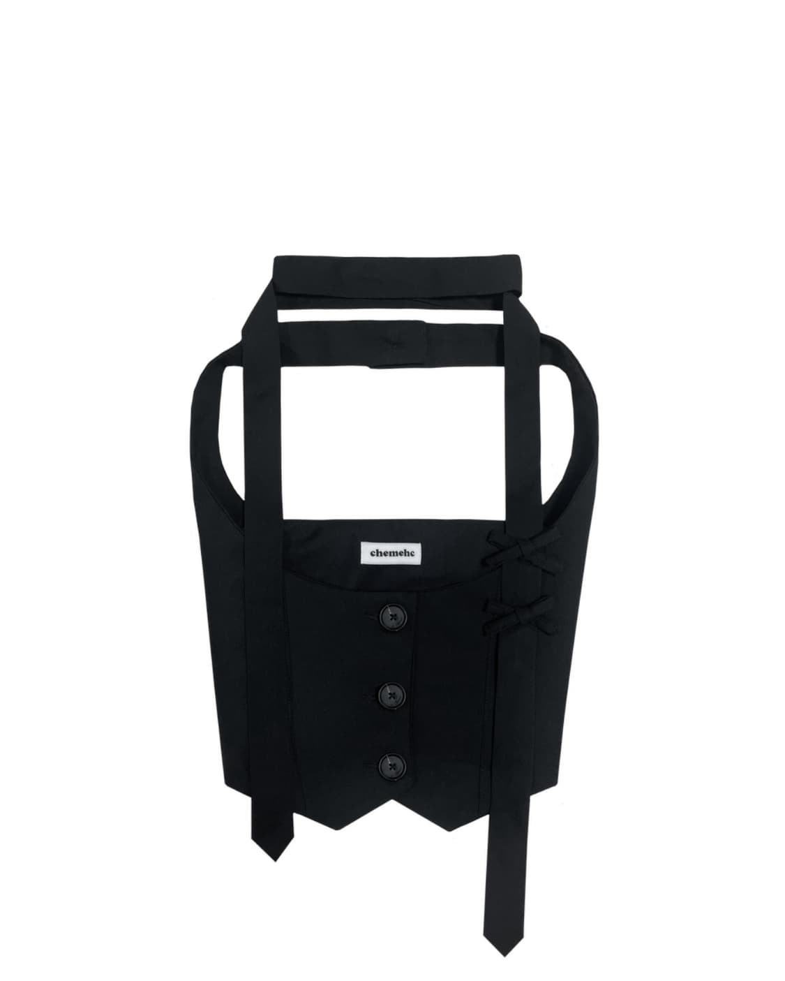 체메씨 트윌 베스트 리본 타이 세트 블랙 상품이미지1