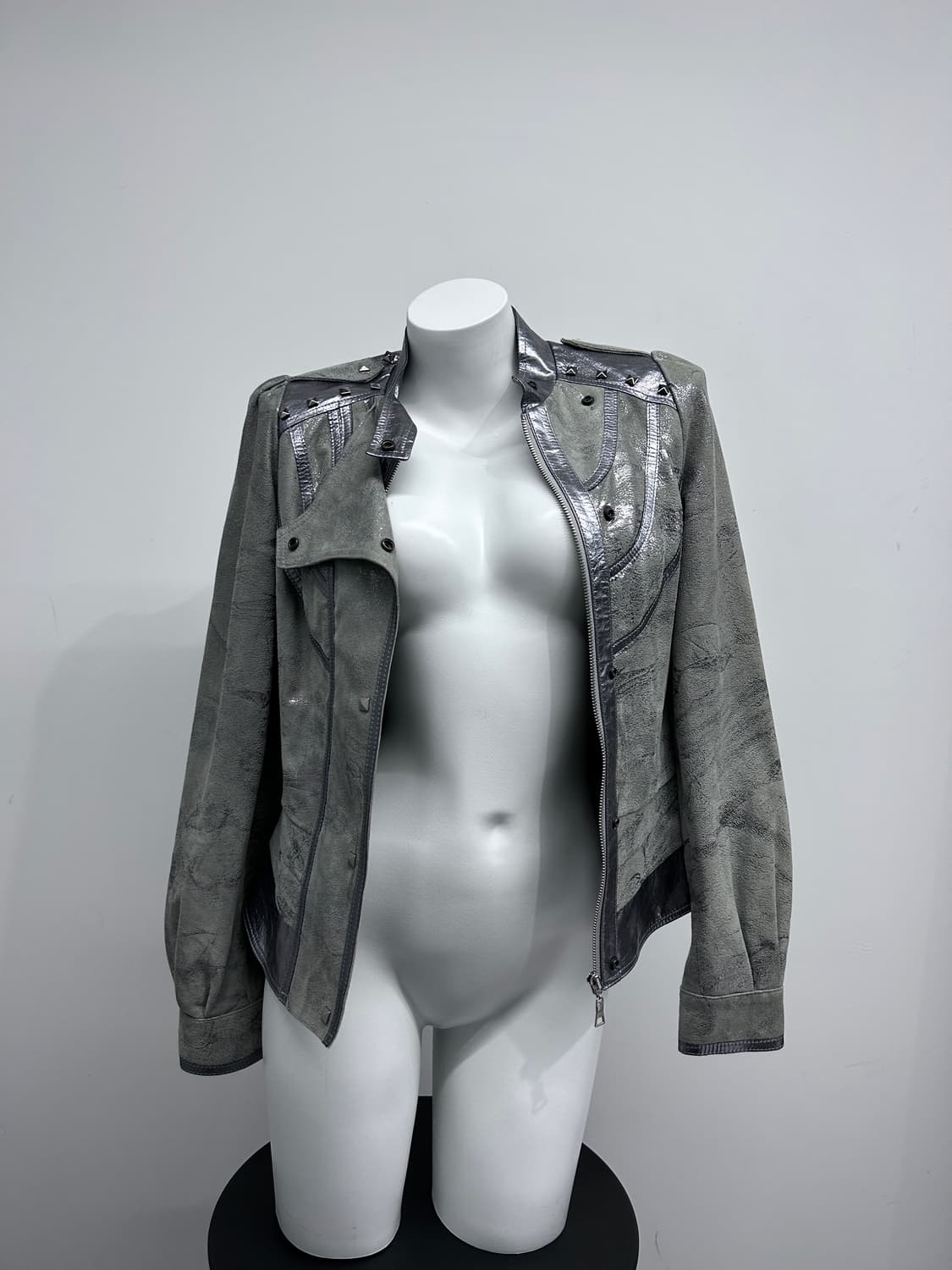 실버 글리터 사선 스터드 자켓 상품이미지2