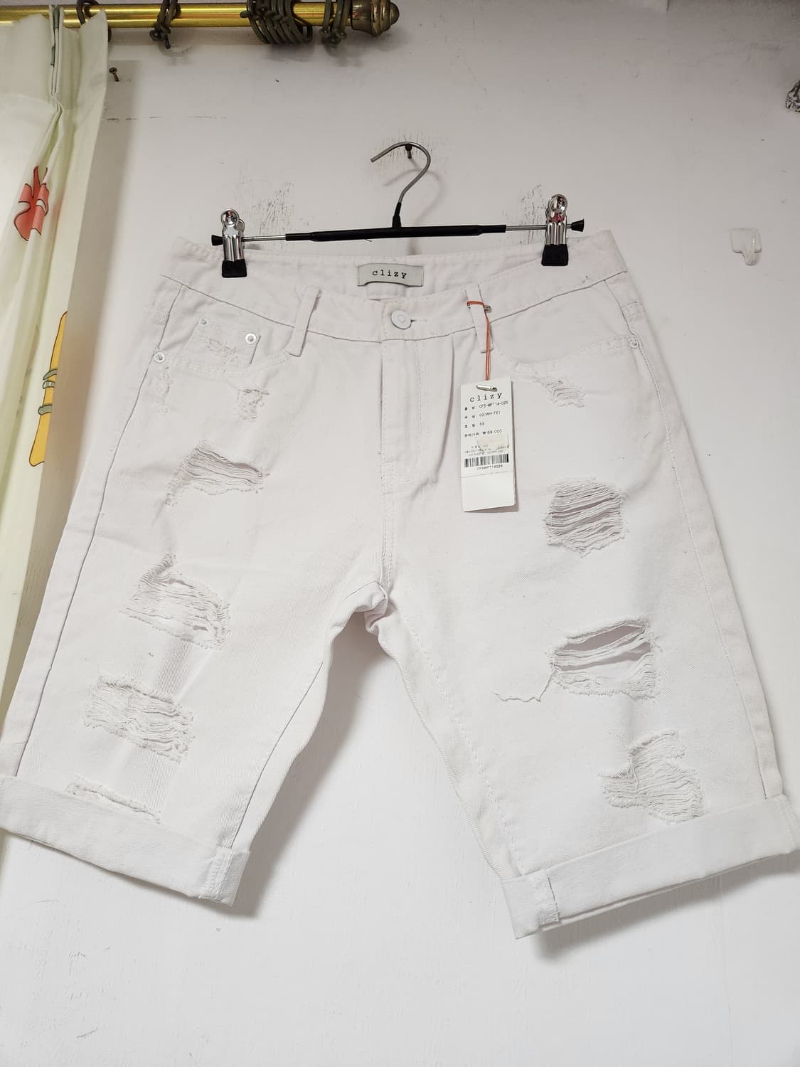 새것)clizy 화이트 데미지 반바지 28 상품이미지3