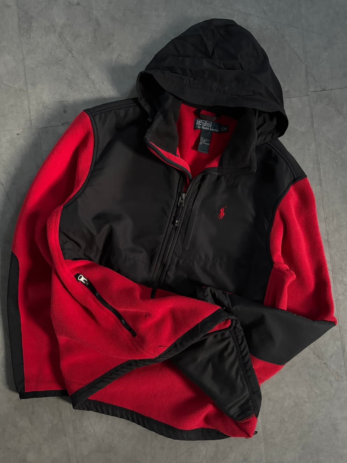 Polo 폴로 랄프로렌 레드/블랙 배색 데날리 플리스 자켓 상품이미지1