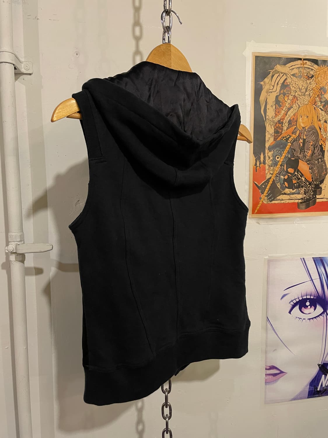 hiroko bis 히로코비스 실크 배색 블랙 스터드 집업 후드 베스트 상품이미지3