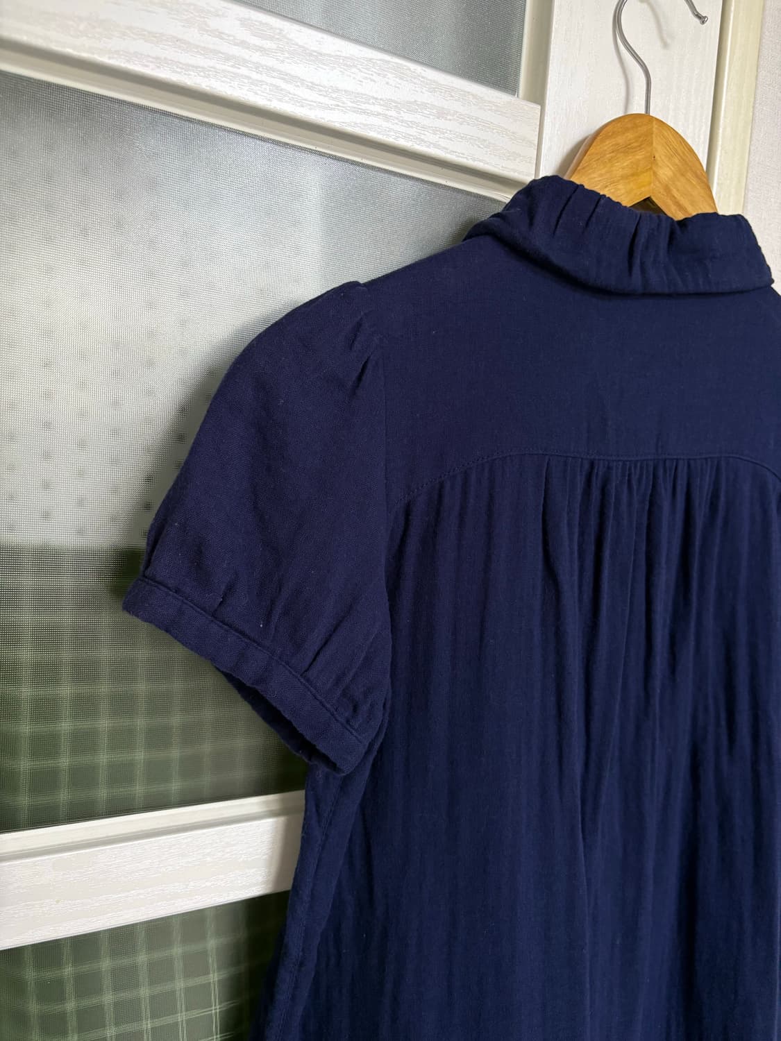 네이비 둥근 카라 반소매 원피스 상품이미지6