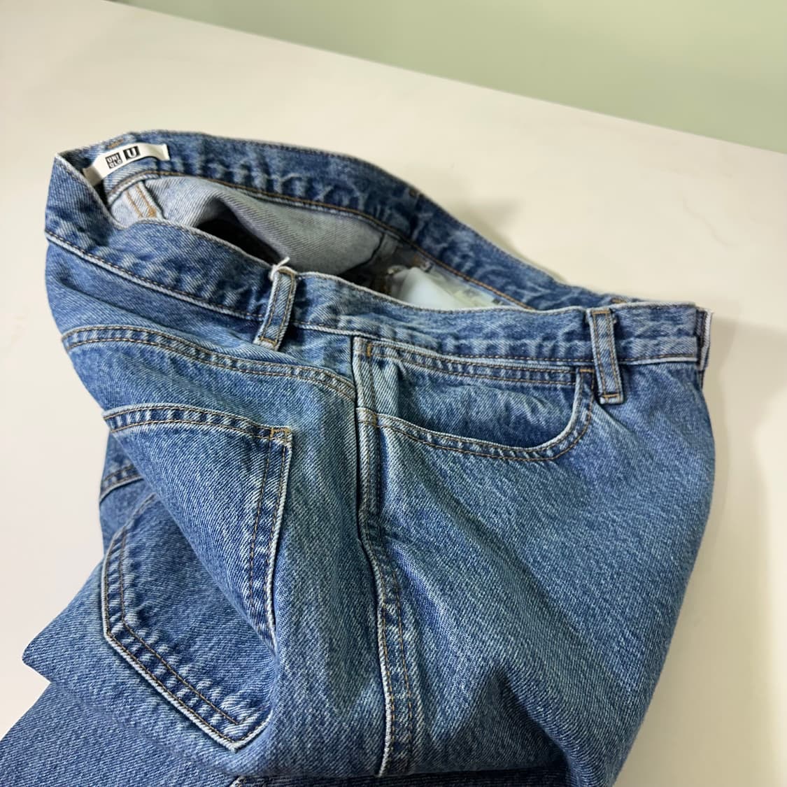 32 M-L 유니클로U 레귤러 일자핏 데님팬츠 청바지 상품이미지1