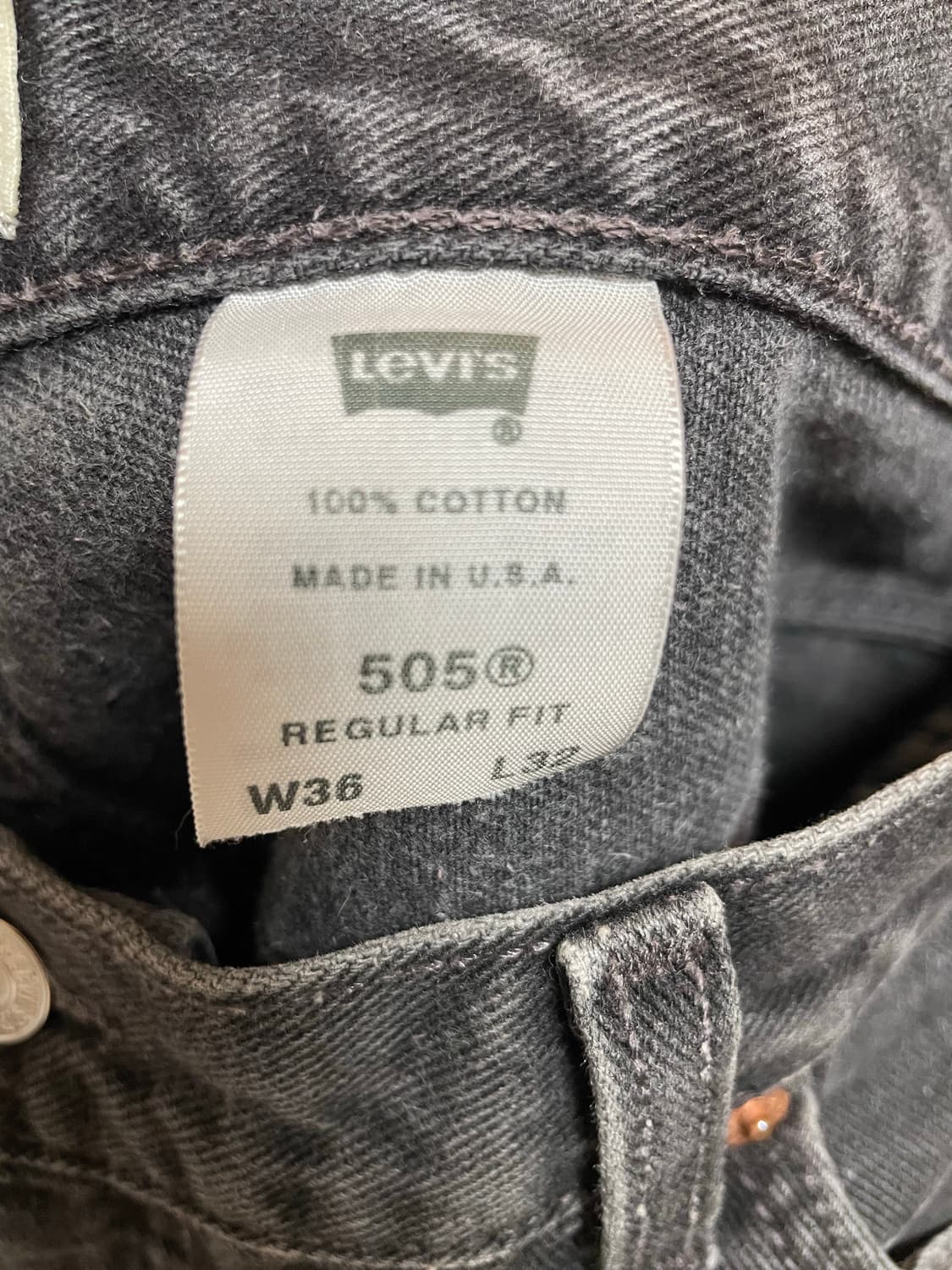 🇺🇸USA 90s 빈티지 리바이스 505 36x32 블랙 상품이미지3