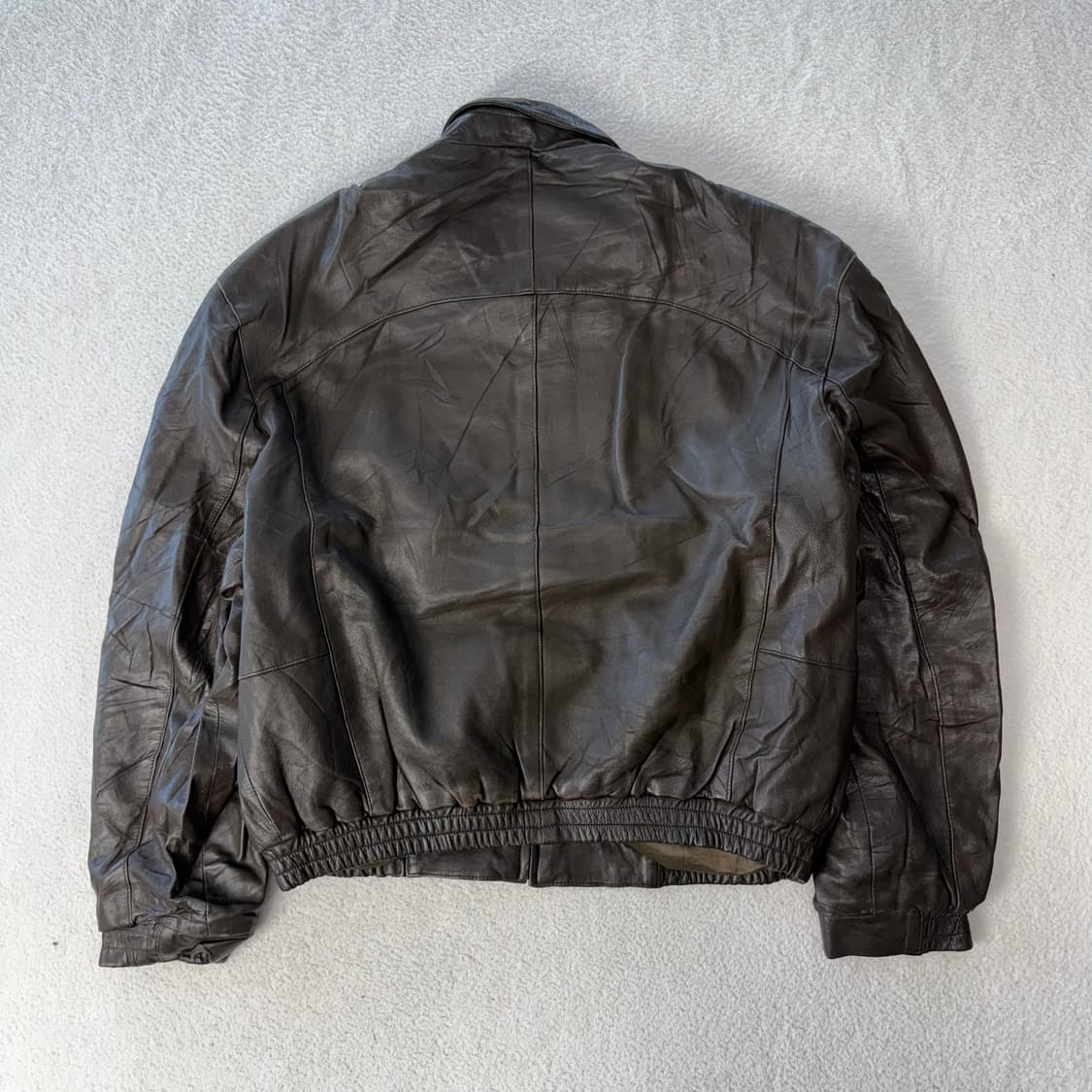 90s 아메리칸 빈티지 레더 봄버자켓 다크브라운  상품이미지5