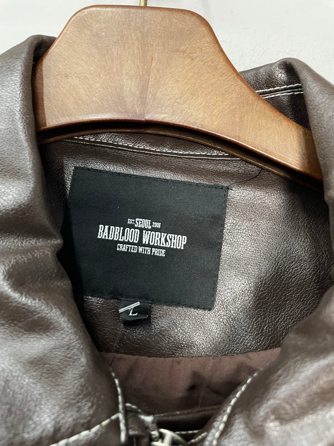 베드블러드 91 레더 브라운 바시티 자켓1663 상품이미지8