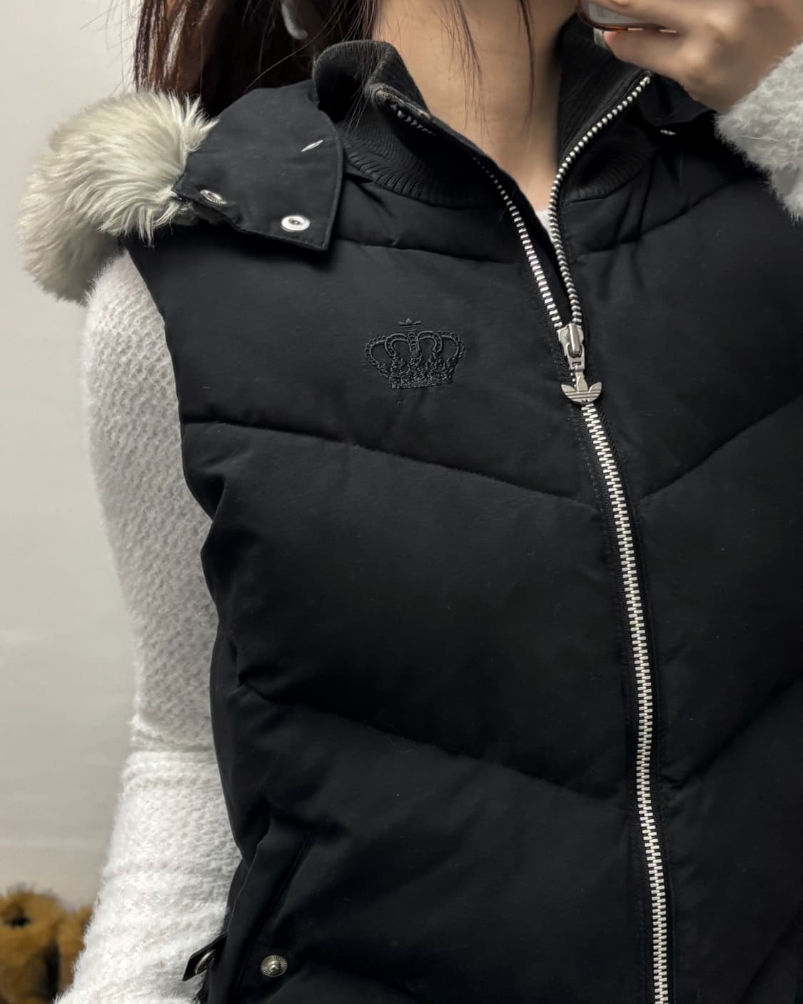 아디다스 미시엘리엇 00s 퍼 후드 패딩 조끼 상품이미지3