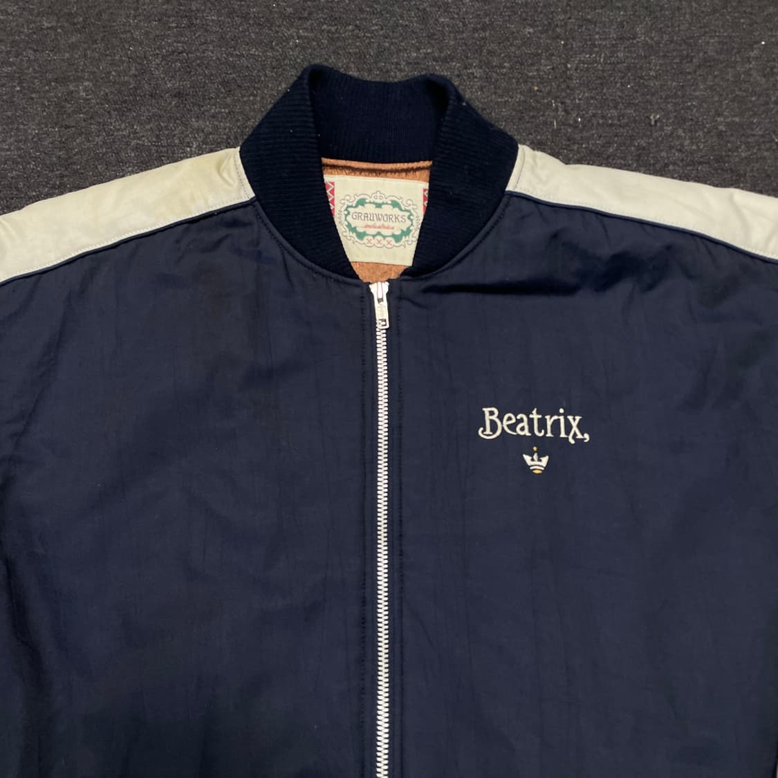 90s GRAUWORKS 자수 워크자켓 올드스쿨 점퍼 L XL 상품이미지4