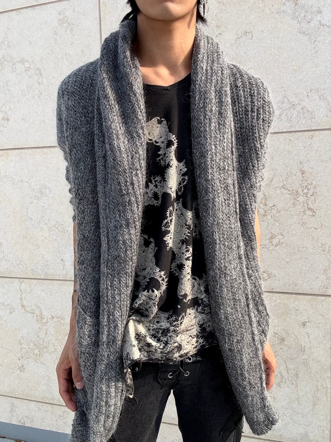 “Vintage”00’s Draped Knit Cardigan 상품이미지1