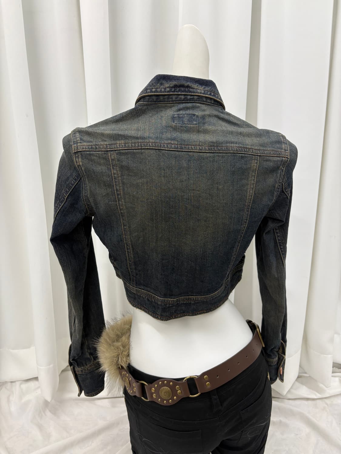 크롭 언발 청자켓 상품이미지4