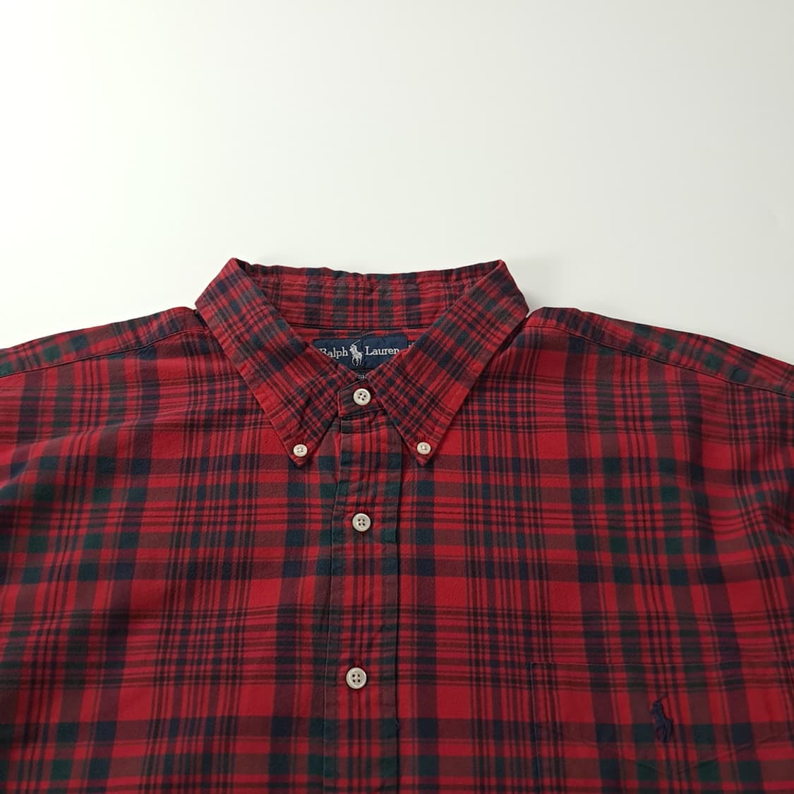 CK571 2XL 폴로 90s 빅셔츠 레드 타탄체크 셔츠 남방 상품이미지2