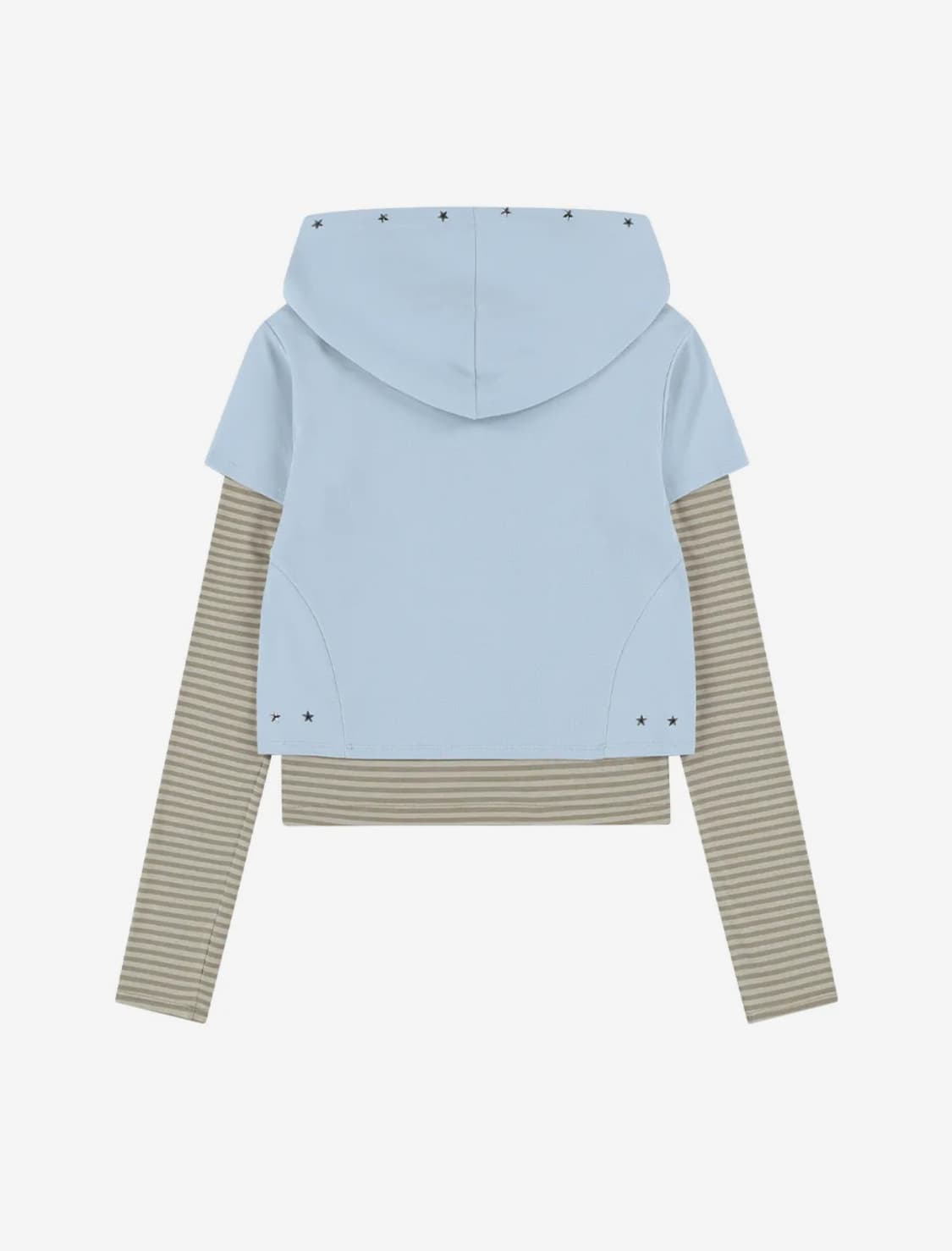 뚜오미오 STUD LAYERED HOODIE [BABY BLUE] 상품이미지3